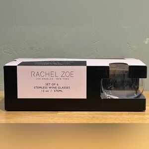 Rachel Zoe Box Set 6 Stemless Wine Glasses. Brand New In Box.